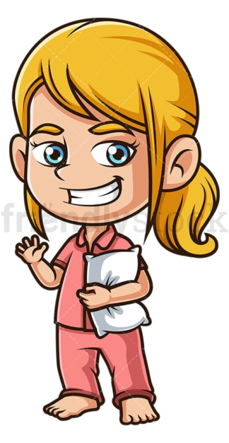 Caucasian girl in pajamas. PNG - JPG and vector EPS (infinitely scalable).
