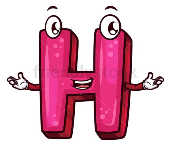 Cartoon letter h. PNG - JPG and vector EPS file formats (infinitely scalable). Image isolated on transparent background.