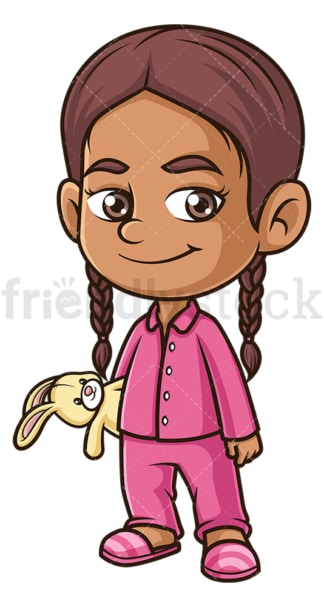 Hispanic girl wearing ]ammies. PNG - JPG and vector EPS (infinitely scalable).