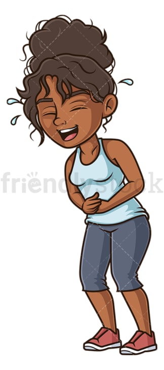 Black woman laughing. PNG - JPG and vector EPS (infinitely scalable).