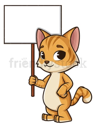 Friendly cat blank sign. PNG - JPG and vector EPS (infinitely scalable).