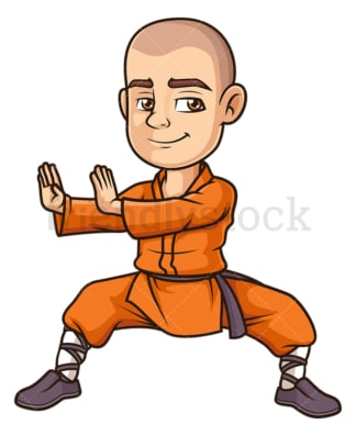Shaolin monk practicing. PNG - JPG and vector EPS (infinitely scalable).