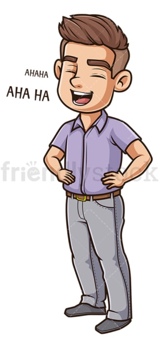 Young guy laughing. PNG - JPG and vector EPS (infinitely scalable).
