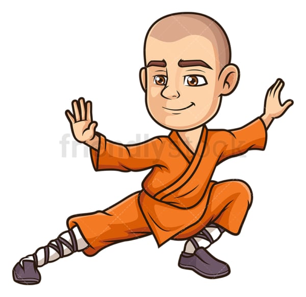 Shaolin monk training. PNG - JPG and vector EPS (infinitely scalable).