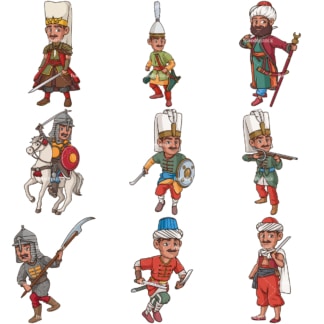 Ottoman empire warriors. PNG - JPG and infinitely scalable vector EPS - on white or transparent background.