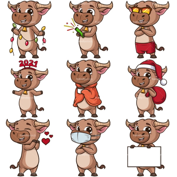 Year of the ox. PNG - JPG and infinitely scalable vector EPS - on white or transparent background.