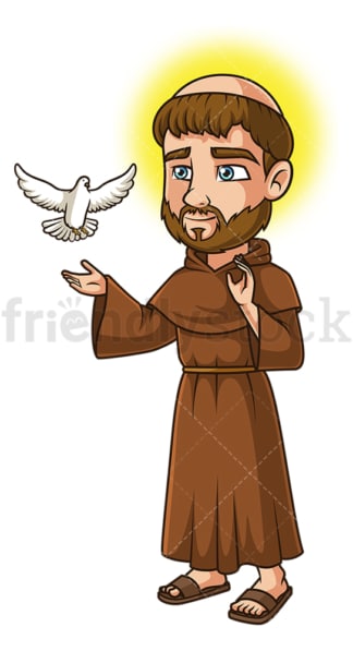 Saint francis of assisi. PNG - JPG and vector EPS file formats (infinitely scalable). Image isolated on transparent background.