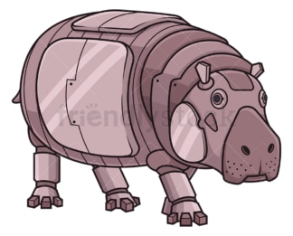 Mechanical hippo robot. PNG - JPG and vector EPS (infinitely scalable).