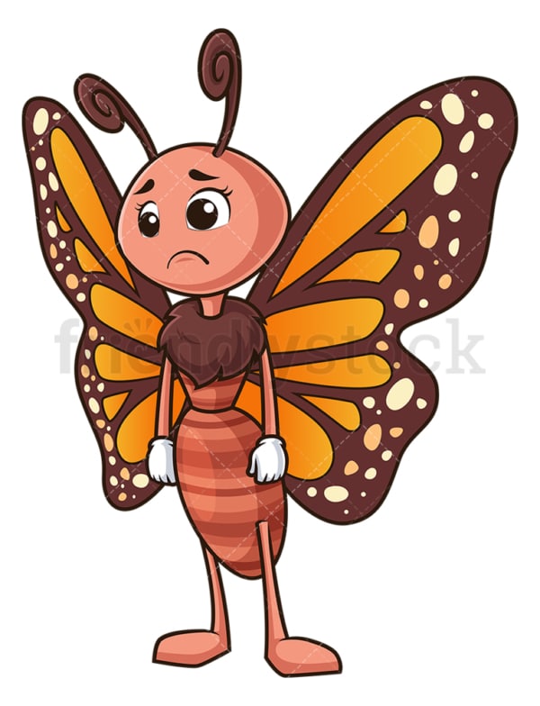 Sad butterfly. PNG - JPG and vector EPS (infinitely scalable).
