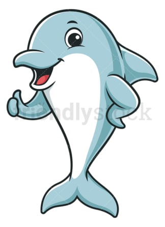 Dolphin thumbs up. PNG - JPG and vector EPS (infinitely scalable).