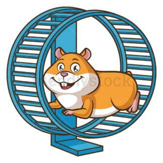 Hamster running on wheel. PNG - JPG and vector EPS (infinitely scalable).