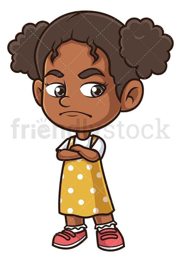 Angry Black Girl Cartoon Clipart Vector - FriendlyStock