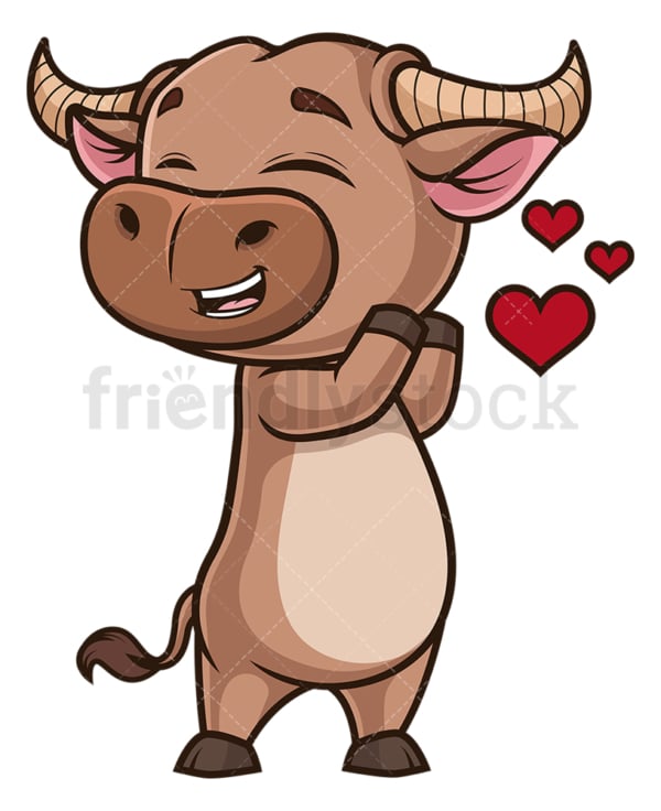Ox in love. PNG - JPG and vector EPS (infinitely scalable).