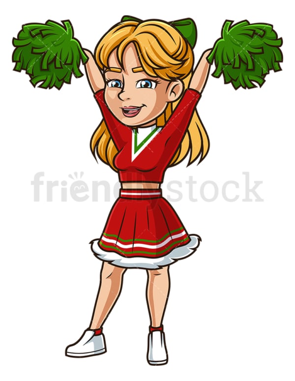 Cheerleader dressed for christmas. PNG - JPG and vector EPS (infinitely scalable).