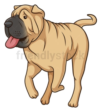 Shar pei dog running. PNG - JPG and vector EPS (infinitely scalable).