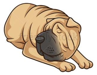 Sleeping shar pei dog. PNG - JPG and vector EPS (infinitely scalable).