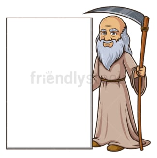 Father time blank sign. PNG - JPG and vector EPS (infinitely scalable).
