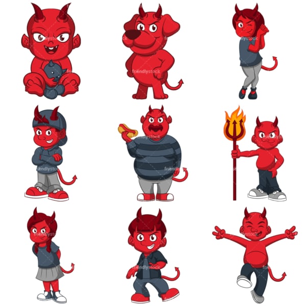 Red devils. PNG - JPG and infinitely scalable vector EPS - on white or transparent background.