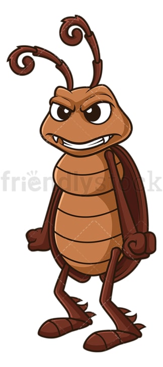 Angry cockroach. PNG - JPG and vector EPS file formats (infinitely scalable). Image isolated on transparent background.