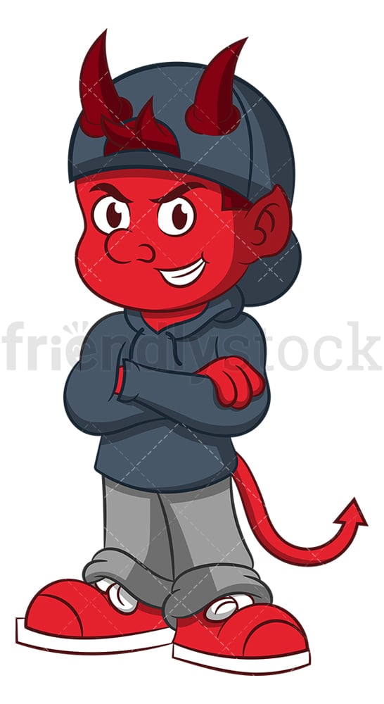 Devil Kid Cartoon Clipart Vector - FriendlyStock