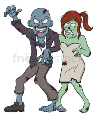 Zombie bride and groom. PNG - JPG and vector EPS (infinitely scalable).