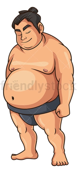Sumo wrestler bowing. PNG - JPG and vector EPS (infinitely scalable).