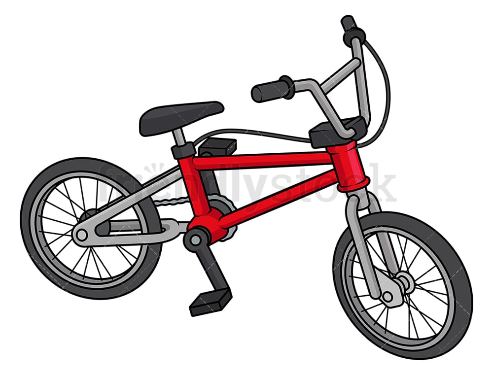 Red BMX Bike Cartoon Vector Clipart - FriendlyStock
