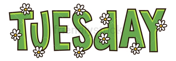 Text Doodle Tuesday Cartoon Clipart Vector - FriendlyStock