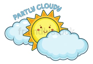 Weather emoji partly cloudy. PNG - JPG and vector EPS file formats (infinitely scalable). Image isolated on transparent background.