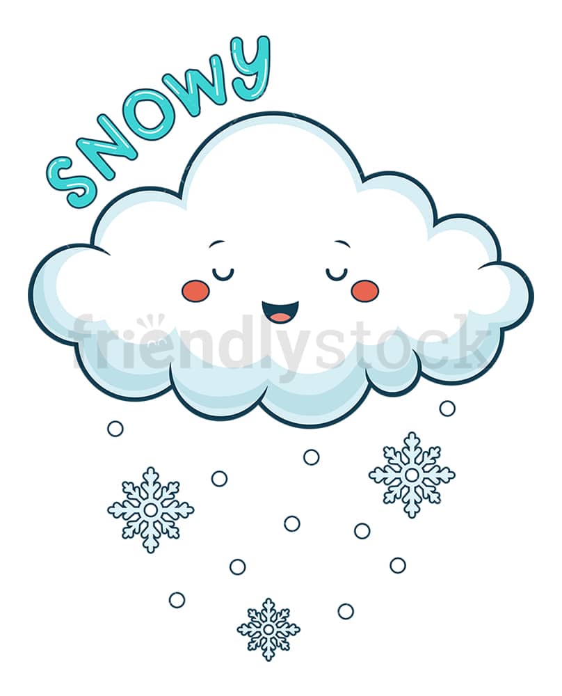 Weather Emoji Snowy Cartoon Vector Clipart - FriendlyStock