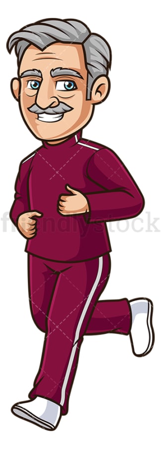 Old man jogging. PNG - JPG and vector EPS (infinitely scalable).
