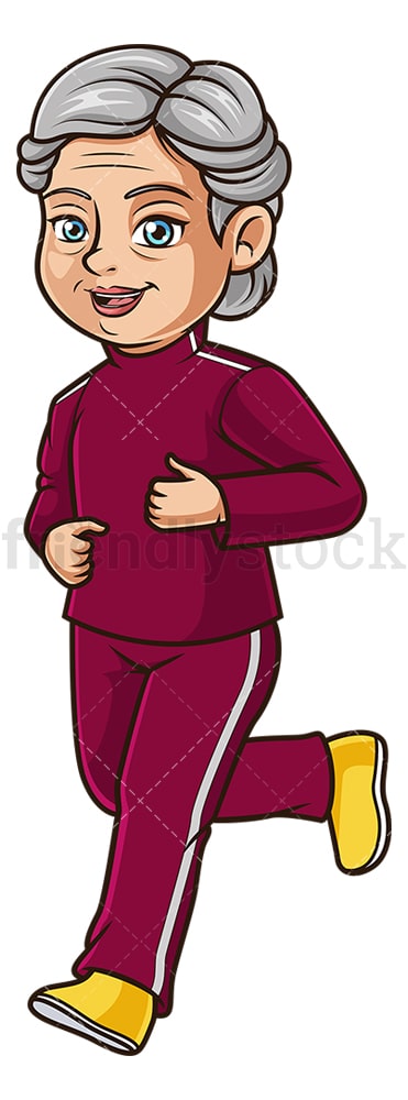 Old woman jogging. PNG - JPG and vector EPS (infinitely scalable).