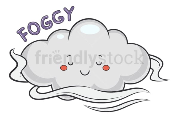 Weather emoji foggy. PNG - JPG and vector EPS file formats (infinitely scalable). Image isolated on transparent background.