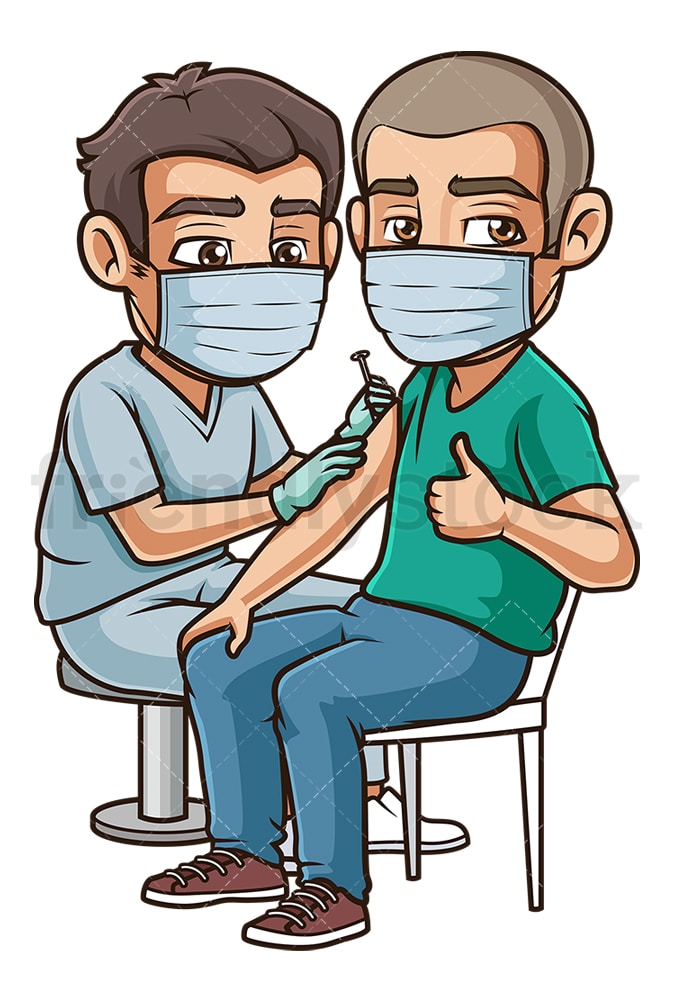 Hispanic Man Getting Coronavirus Vaccine Cartoon Clipart Vector -  FriendlyStock