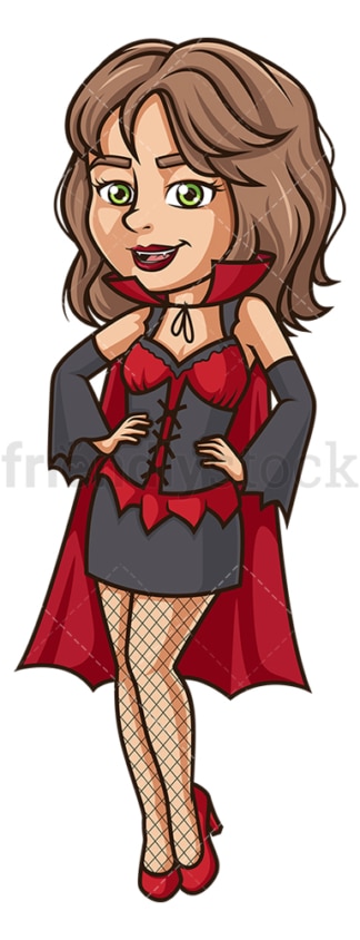 Woman vampire costume. PNG - JPG and vector EPS (infinitely scalable).
