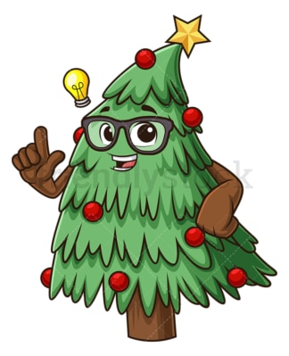 Christmas tree having idea. PNG - JPG and vector EPS (infinitely scalable).