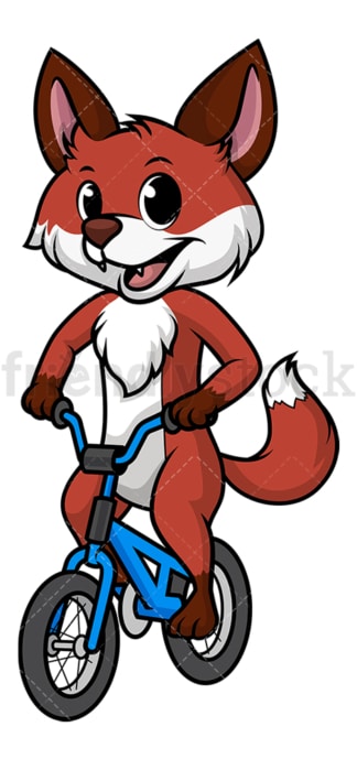 Fox riding bike. PNG - JPG and vector EPS file formats (infinitely scalable). Image isolated on transparent background.