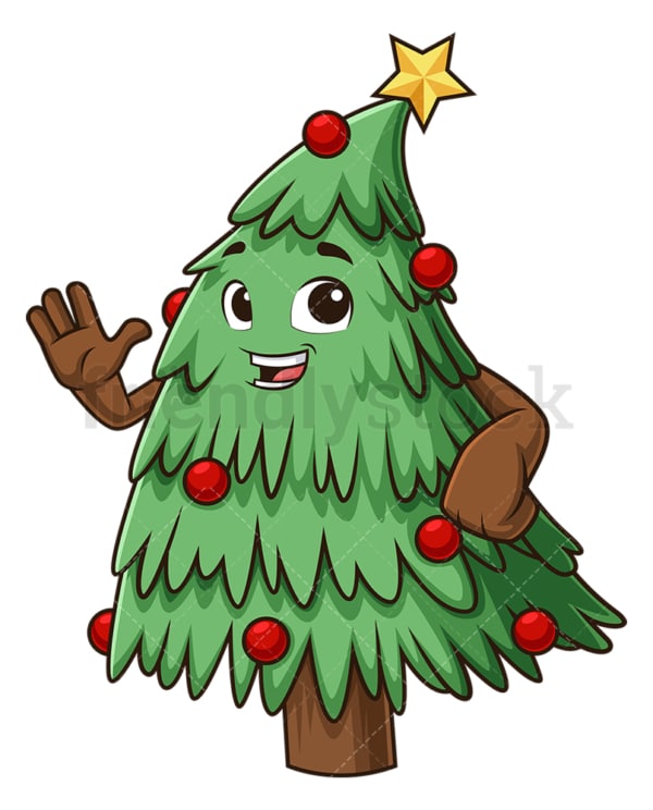 Christmas tree waving. PNG - JPG and vector EPS (infinitely scalable).