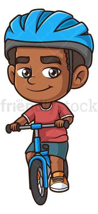 Black boy riding bike. PNG - JPG and vector EPS (infinitely scalable).