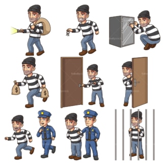 Sneaky male thief. PNG - JPG and infinitely scalable vector EPS - on white or transparent background.