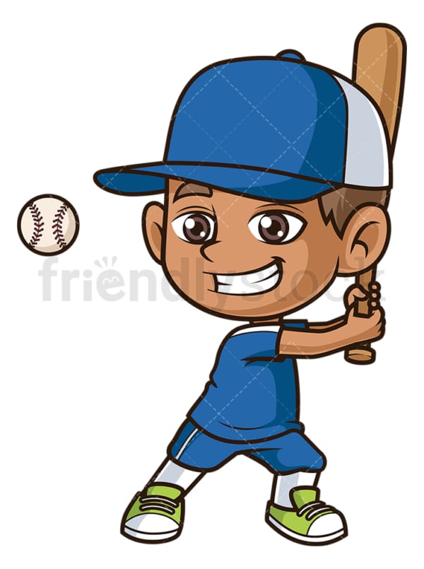 Hispanic boy playing baseball. PNG - JPG and vector EPS (infinitely scalable).