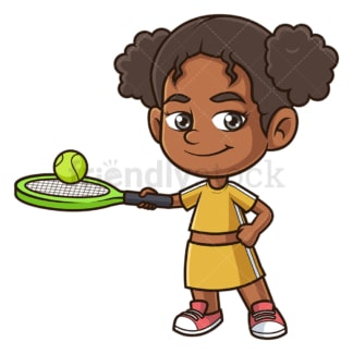 Black girl playing tennis. PNG - JPG and vector EPS (infinitely scalable).