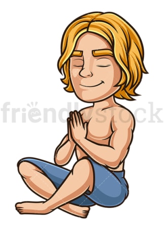Caucasian man meditating. PNG - JPG and vector EPS (infinitely scalable).