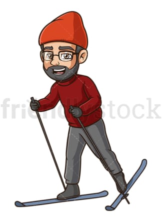 Middle aged man skiing. PNG - JPG and vector EPS (infinitely scalable).