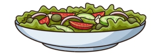 Green salad. PNG - JPG and vector EPS file formats (infinitely scalable). Image isolated on transparent background.