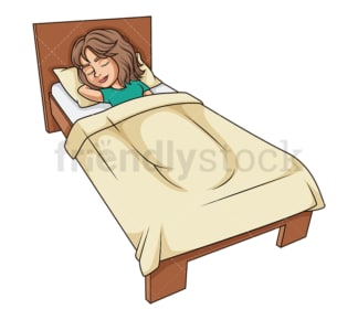 Latino woman sleeping in bed. PNG - JPG and vector EPS (infinitely scalable).