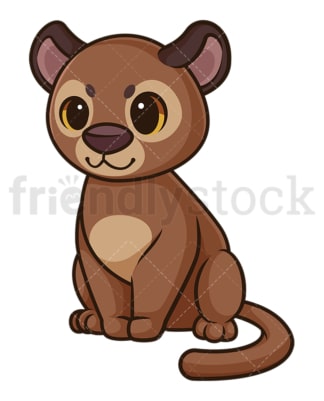 Chibi kawaii fossa. PNG - JPG and vector EPS (infinitely scalable).
