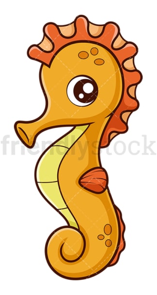 Orange seahorse. PNG - JPG and vector EPS (infinitely scalable).