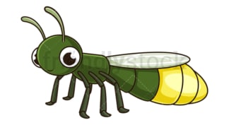 Cute firefly. PNG - JPG and vector EPS file formats (infinitely scalable). Image isolated on transparent background.