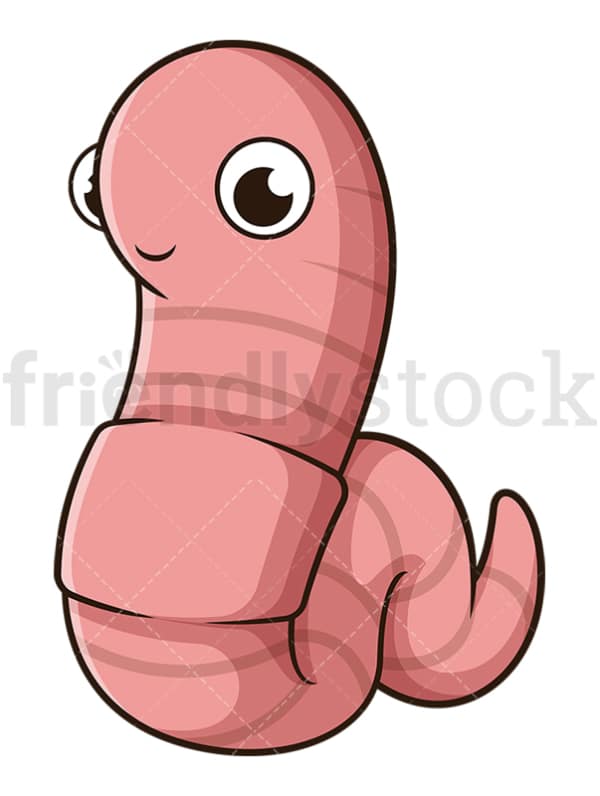 Cute worm. PNG - JPG and vector EPS file formats (infinitely scalable). Image isolated on transparent background.